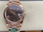 AR Factory Rolex Daydate 40*12.2mm 3255 Movement Brown Face Romans Markers Watch